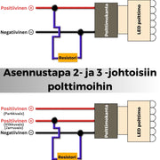 LED Polttimoiden Resistorit 5W-50W Pikaliitimillä (2kpl sarja)