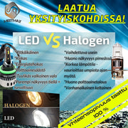 LED vs Halogen Hehkulankapolttimot